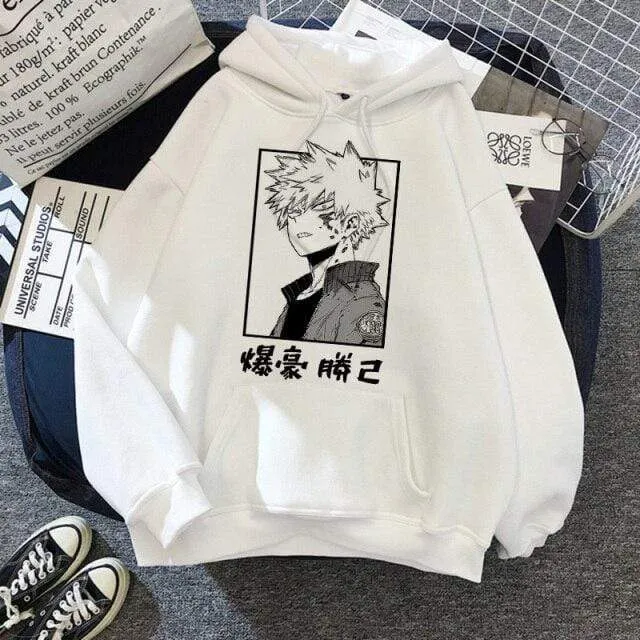 Academia Hoodies Japanischer Anime Bakugou Katsuki Herren Hoodie Boku No Hero Academia Streetwear Casual Harajuku Sweatshirts