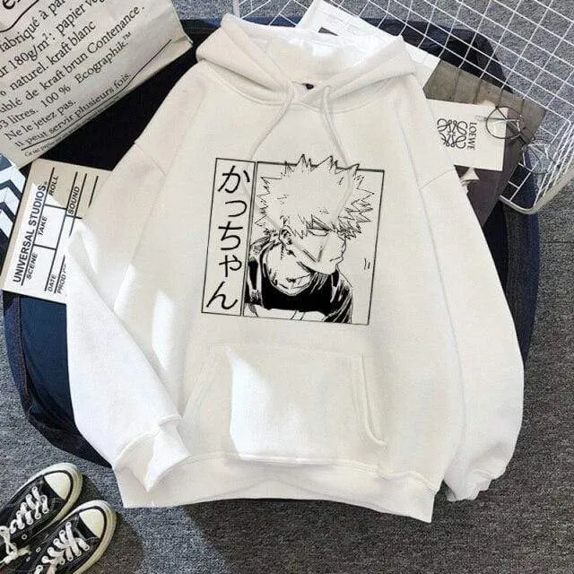 Academia Hoodies Japanischer Anime Bakugou Katsuki Herren Hoodie Boku No Hero Academia Streetwear Casual Harajuku Sweatshirts