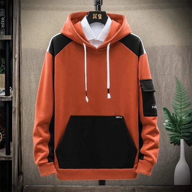 Herren Hoodies Männer Frühling Patchwork Sweatshirt Japanische Streetwear Harajuku Hip Hop Übergroßen Gelben Hoodie Männer