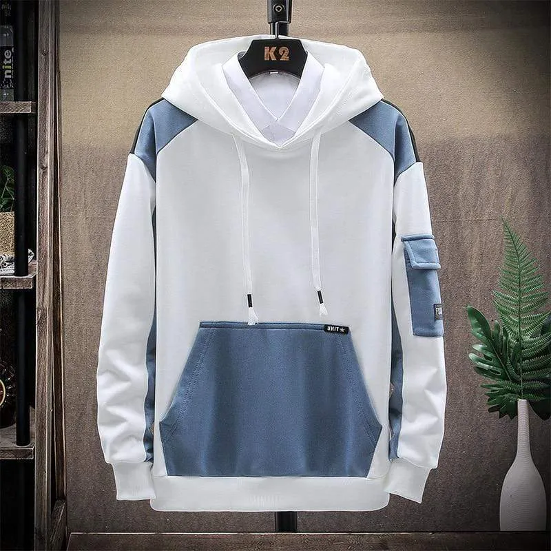 Herren Hoodies Männer Frühling Patchwork Sweatshirt Japanische Streetwear Harajuku Hip Hop Übergroßen Gelben Hoodie Männer