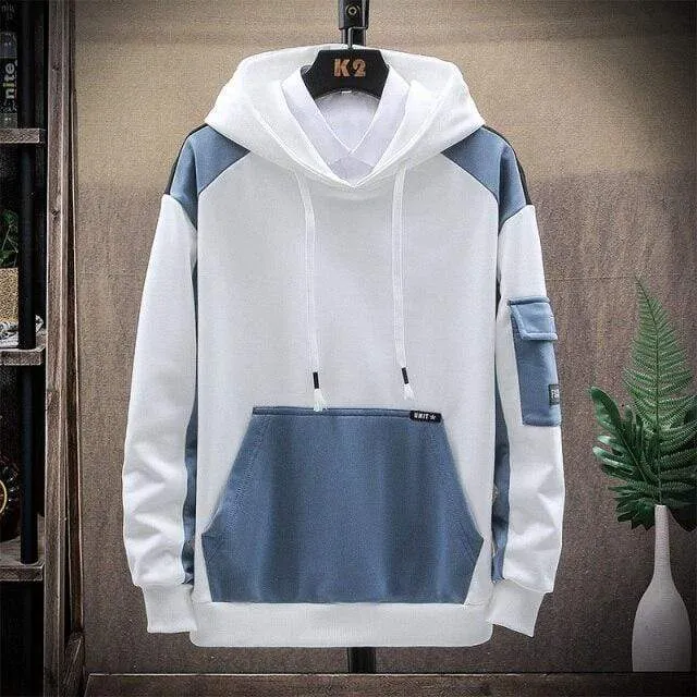Herren Hoodies Männer Frühling Patchwork Sweatshirt Japanische Streetwear Harajuku Hip Hop Übergroßen Gelben Hoodie Männer