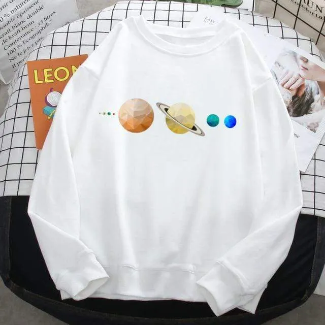 Sonnensystem Planeten Farbe Herren Sweatshirt Oansatz Hip Hop Hoodie Freizeit Polyester Kleidung Herbst Moletom Masculino