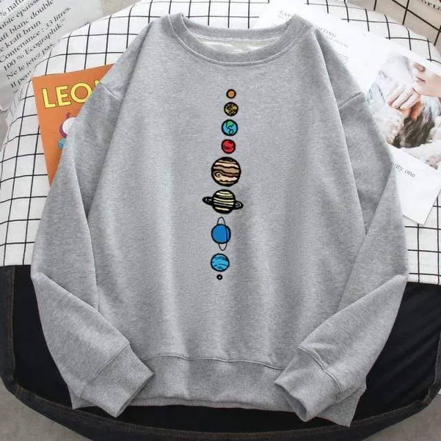 Sonnensystem Planeten Farbe Herren Sweatshirt Oansatz Hip Hop Hoodie Freizeit Polyester Kleidung Herbst Moletom Masculino