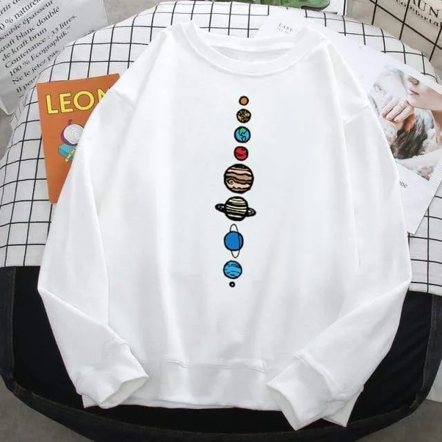 Sonnensystem Planeten Farbe Herren Sweatshirt Oansatz Hip Hop Hoodie Freizeit Polyester Kleidung Herbst Moletom Masculino