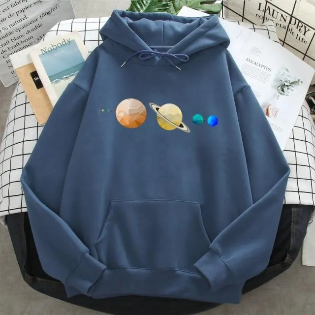 Sonnensystem Planeten Farbe Herren Sweatshirt Oansatz Hip Hop Hoodie Freizeit Polyester Kleidung Herbst Moletom Masculino