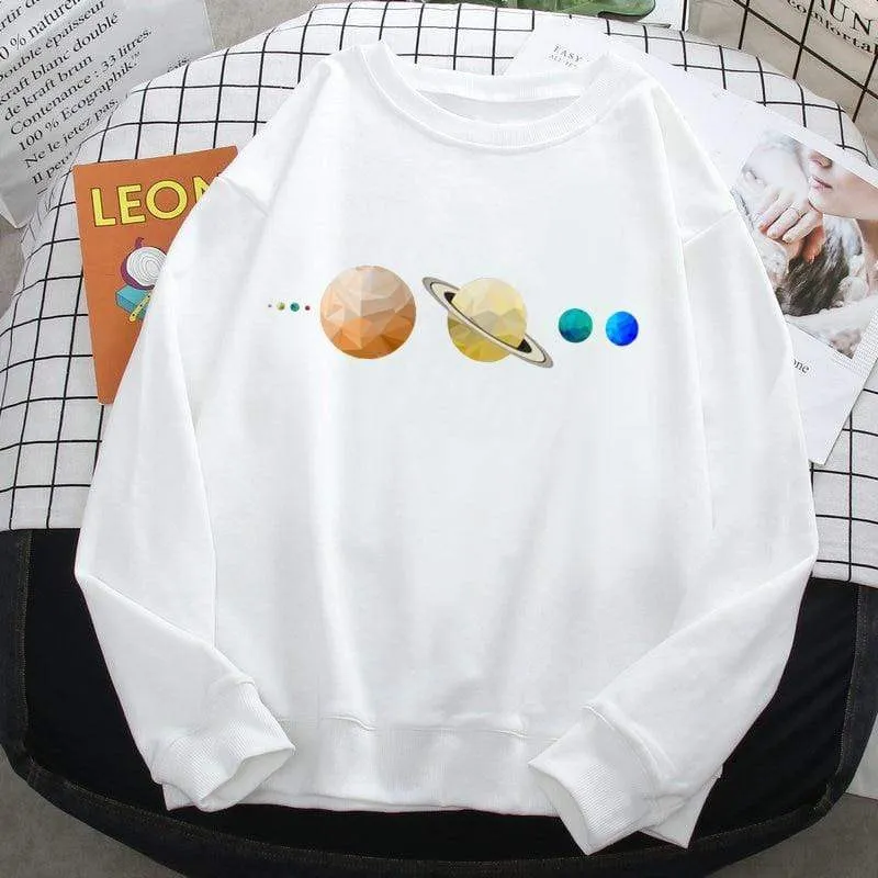 Sonnensystem Planeten Farbe Herren Sweatshirt Oansatz Hip Hop Hoodie Freizeit Polyester Kleidung Herbst Moletom Masculino