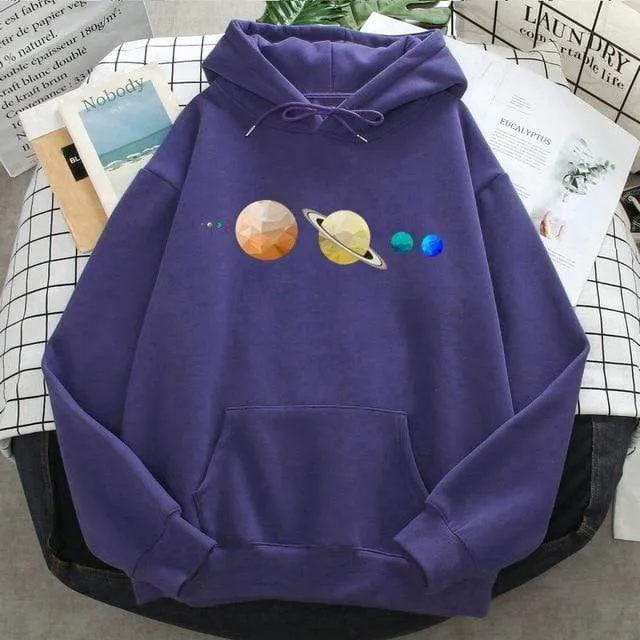Sonnensystem Planeten Farbe Herren Sweatshirt Oansatz Hip Hop Hoodie Freizeit Polyester Kleidung Herbst Moletom Masculino