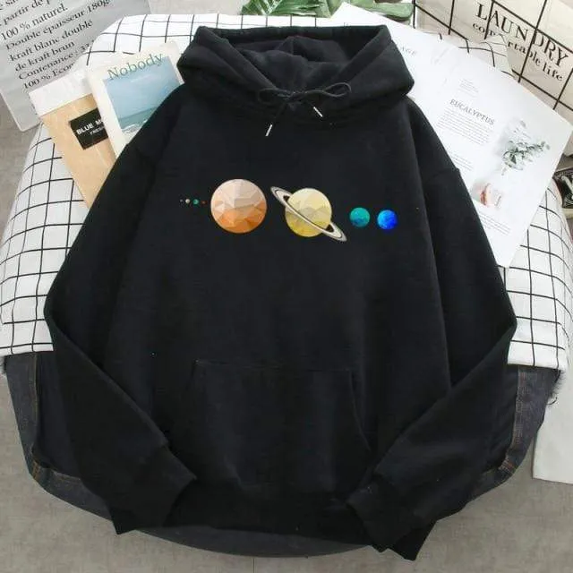 Sonnensystem Planeten Farbe Herren Sweatshirt Oansatz Hip Hop Hoodie Freizeit Polyester Kleidung Herbst Moletom Masculino