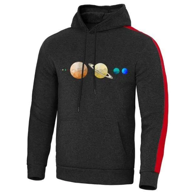 Sonnensystem Planeten Farbe Herren Sweatshirt Oansatz Hip Hop Hoodie Freizeit Polyester Kleidung Herbst Moletom Masculino