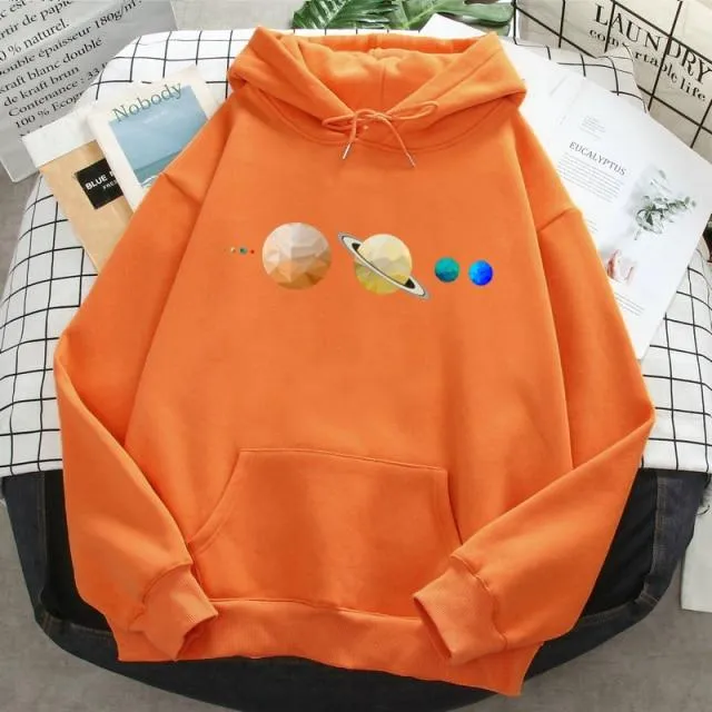 Sonnensystem Planeten Farbe Herren Sweatshirt Oansatz Hip Hop Hoodie Freizeit Polyester Kleidung Herbst Moletom Masculino