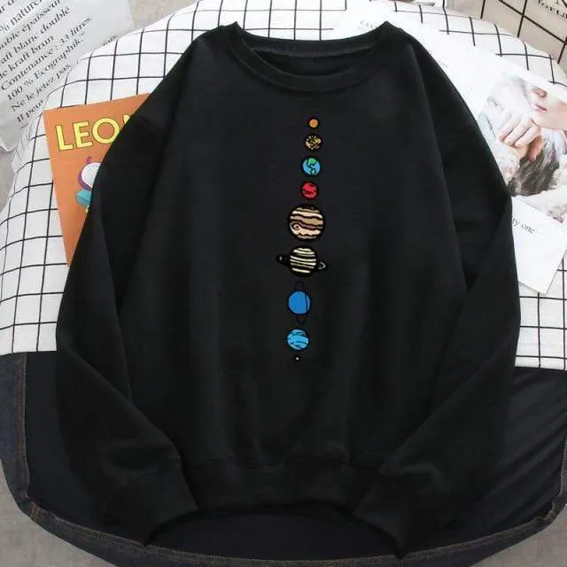 Sonnensystem Planeten Farbe Herren Sweatshirt Oansatz Hip Hop Hoodie Freizeit Polyester Kleidung Herbst Moletom Masculino