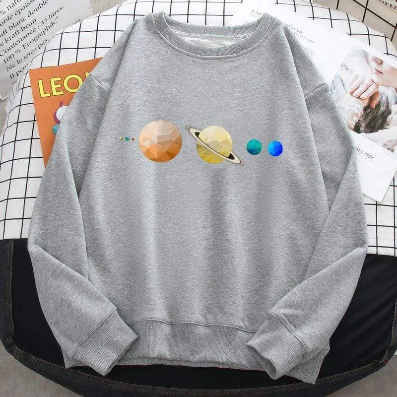Sonnensystem Planeten Farbe Herren Sweatshirt Oansatz Hip Hop Hoodie Freizeit Polyester Kleidung Herbst Moletom Masculino