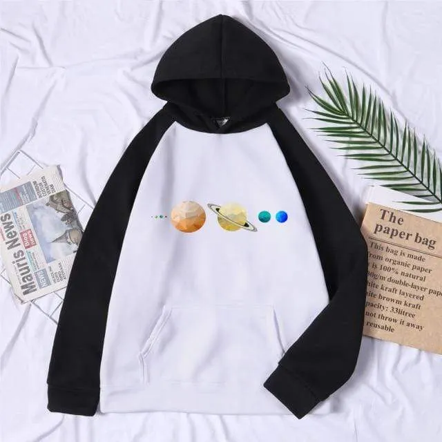 Sonnensystem Planeten Farbe Herren Sweatshirt Oansatz Hip Hop Hoodie Freizeit Polyester Kleidung Herbst Moletom Masculino