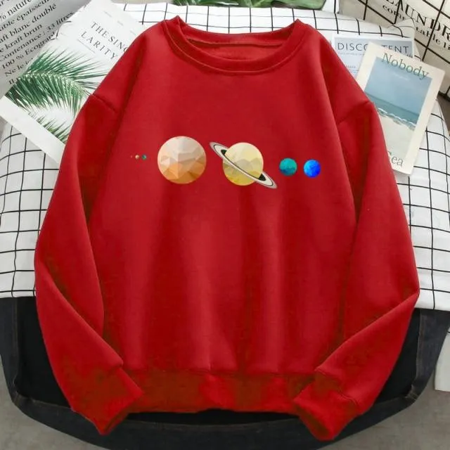 Sonnensystem Planeten Farbe Herren Sweatshirt Oansatz Hip Hop Hoodie Freizeit Polyester Kleidung Herbst Moletom Masculino