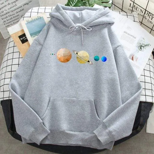 Sonnensystem Planeten Farbe Herren Sweatshirt Oansatz Hip Hop Hoodie Freizeit Polyester Kleidung Herbst Moletom Masculino