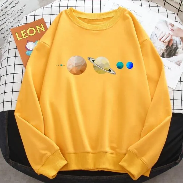 Sonnensystem Planeten Farbe Herren Sweatshirt Oansatz Hip Hop Hoodie Freizeit Polyester Kleidung Herbst Moletom Masculino