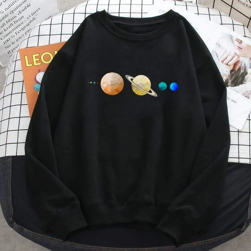 Sonnensystem Planeten Farbe Herren Sweatshirt Oansatz Hip Hop Hoodie Freizeit Polyester Kleidung Herbst Moletom Masculino
