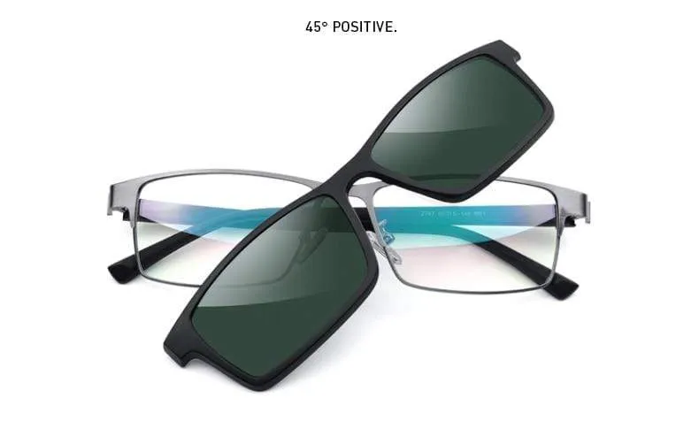 2 In 1 Magnet Polarisierte Clip Gläser Rahmen Männer Optische Myopie Clip Gläser Für Männer Brillen Rahmen TR90 S2728