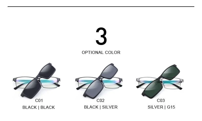 2 In 1 Magnet Polarisierte Clip Gläser Rahmen Männer Optische Myopie Clip Gläser Für Männer Brillen Rahmen TR90 S2728