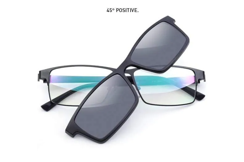 2 In 1 Magnet Polarisierte Clip Gläser Rahmen Männer Optische Myopie Clip Gläser Für Männer Brillen Rahmen TR90 S2728