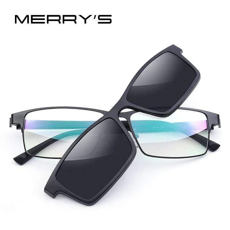 2 In 1 Magnet Polarisierte Clip Gläser Rahmen Männer Optische Myopie Clip Gläser Für Männer Brillen Rahmen TR90 S2728