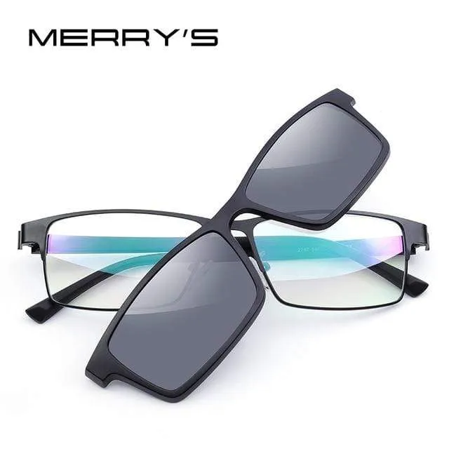 2 In 1 Magnet Polarisierte Clip Gläser Rahmen Männer Optische Myopie Clip Gläser Für Männer Brillen Rahmen TR90 S2728