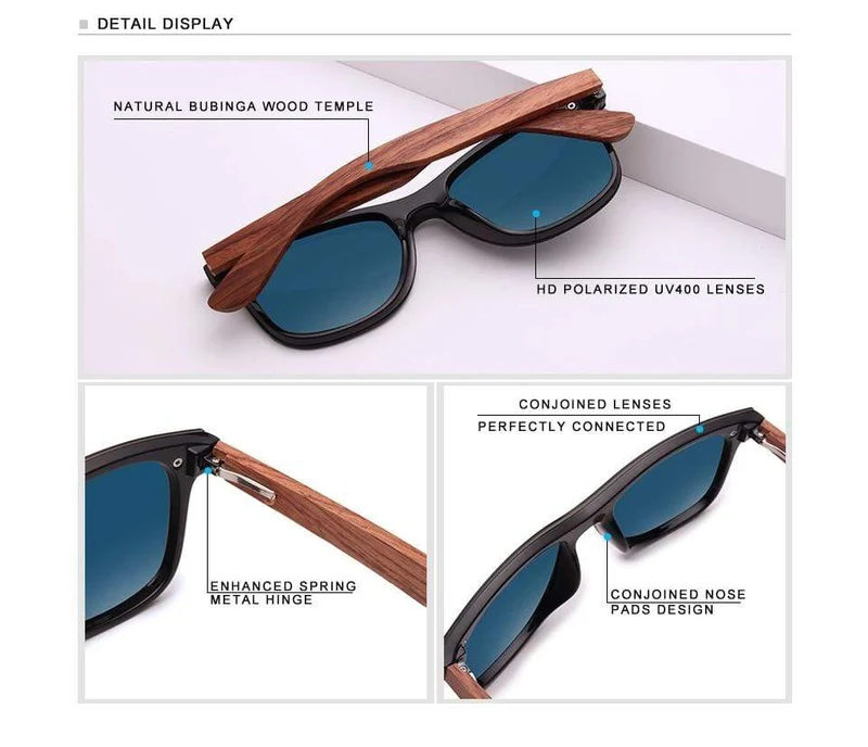 Natürliche Holz Sonnenbrille Männer Polarisierte Mode Sonnenbrille Original Holz Oculos De Sol Masculino