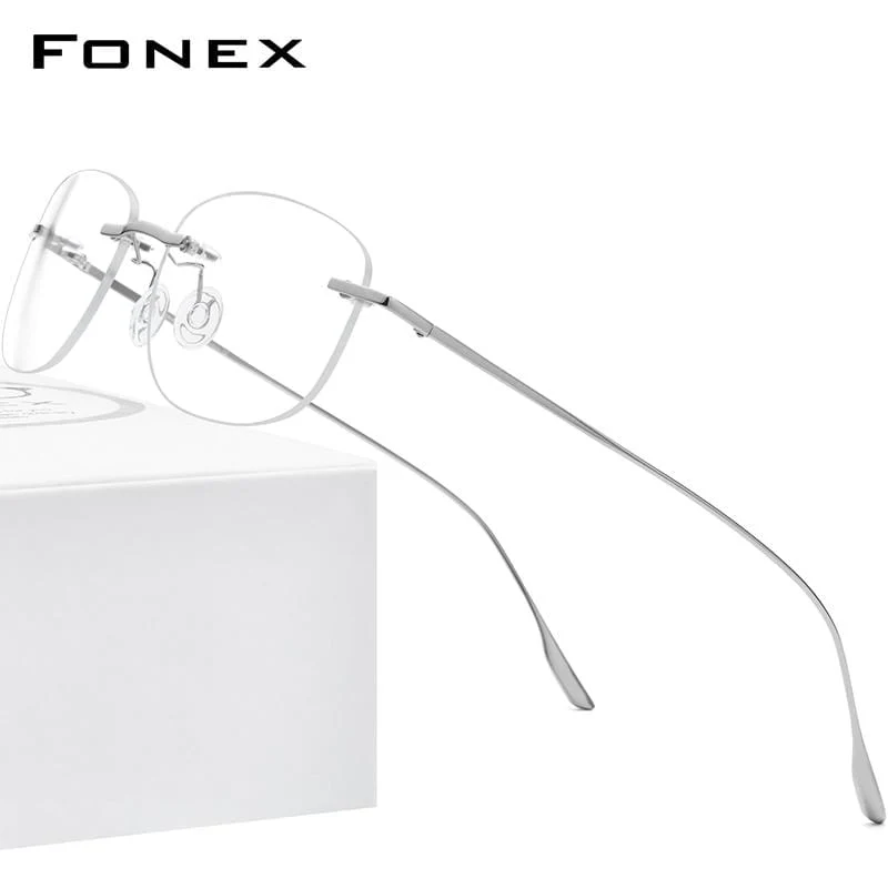 Titanlegierung Brillengestell Männer 2020 Neue Frauen Randlose verschreibungspflichtige quadratische Brille Myopie optische koreanische Brille 8107