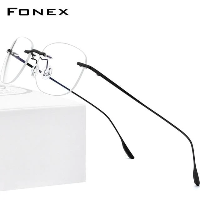 Titanlegierung Brillengestell Männer 2020 Neue Frauen Randlose verschreibungspflichtige quadratische Brille Myopie optische koreanische Brille 8107