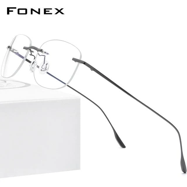 Titanlegierung Brillengestell Männer 2020 Neue Frauen Randlose verschreibungspflichtige quadratische Brille Myopie optische koreanische Brille 8107