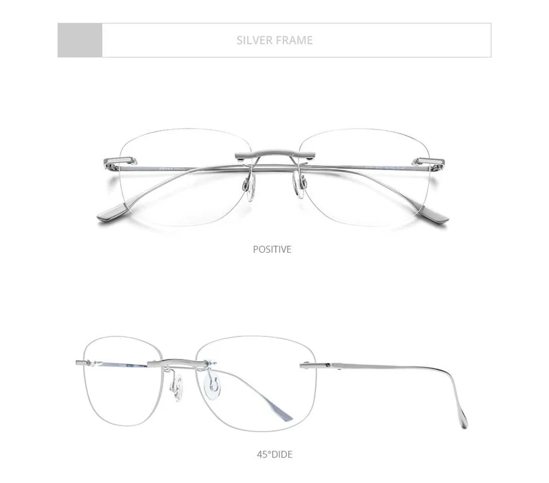 Titanlegierung Brillengestell Männer 2020 Neue Frauen Randlose verschreibungspflichtige quadratische Brille Myopie optische koreanische Brille 8107