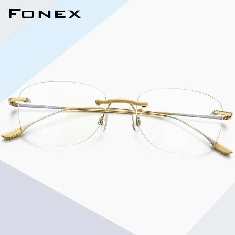 Titanlegierung Brillengestell Männer 2020 Neue Frauen Randlose verschreibungspflichtige quadratische Brille Myopie optische koreanische Brille 8107