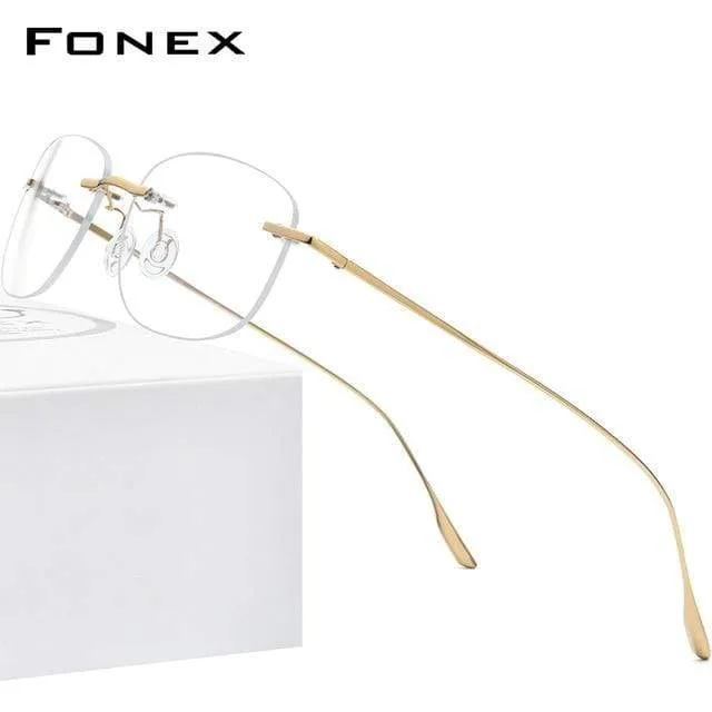 Titanlegierung Brillengestell Männer 2020 Neue Frauen Randlose verschreibungspflichtige quadratische Brille Myopie optische koreanische Brille 8107