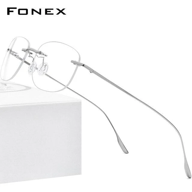 Titanlegierung Brillengestell Männer 2020 Neue Frauen Randlose verschreibungspflichtige quadratische Brille Myopie optische koreanische Brille 8107