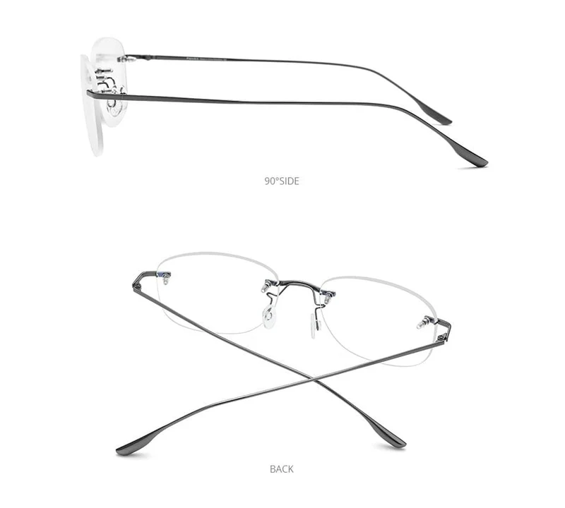 Titanlegierung Brillengestell Männer 2020 Neue Frauen Randlose verschreibungspflichtige quadratische Brille Myopie optische koreanische Brille 8107