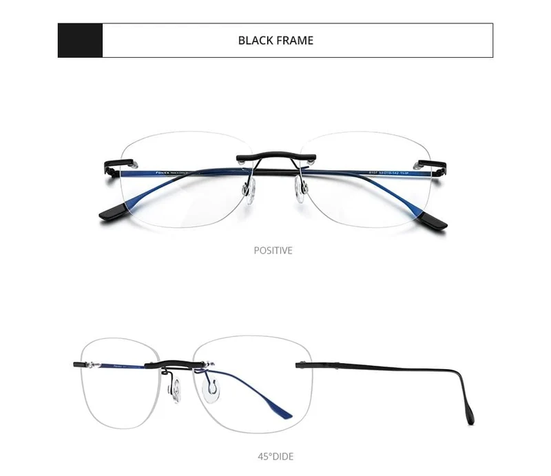 Titanlegierung Brillengestell Männer 2020 Neue Frauen Randlose verschreibungspflichtige quadratische Brille Myopie optische koreanische Brille 8107