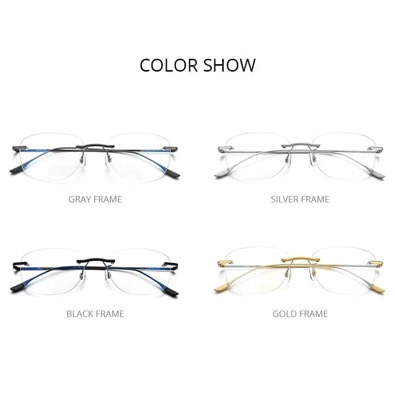Titanlegierung Brillengestell Männer 2020 Neue Frauen Randlose verschreibungspflichtige quadratische Brille Myopie optische koreanische Brille 8107