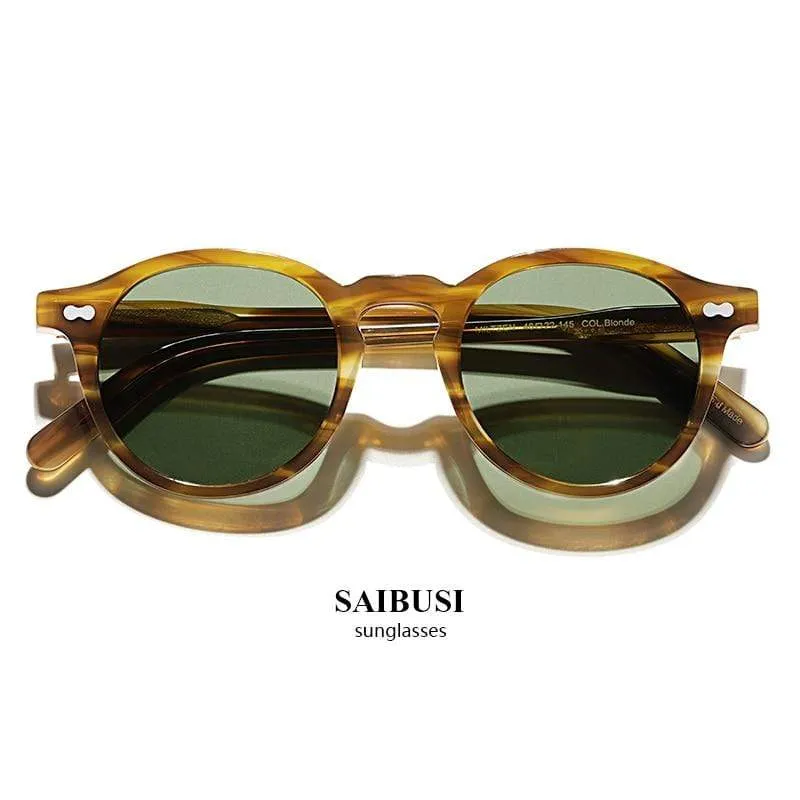 Vintage Polarisierte Sonnenbrille Männer Klassische retro Marke Designer im freien Fahren Runde acetat Mode frau Sonnenbrille