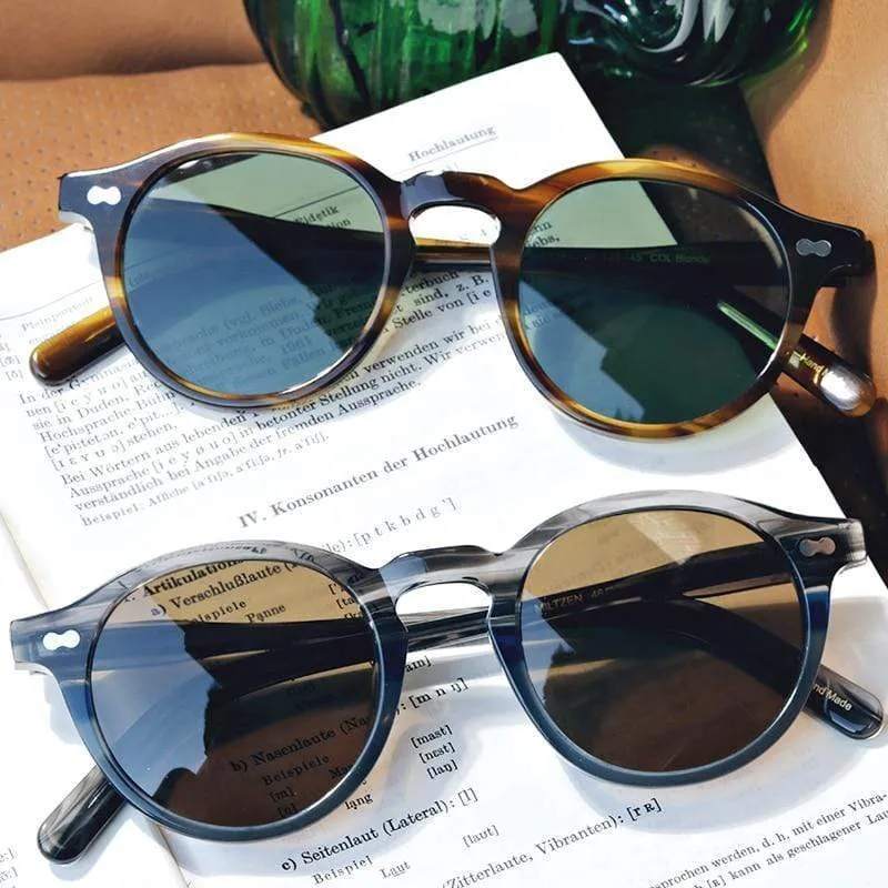 Vintage Polarisierte Sonnenbrille Männer Klassische retro Marke Designer im freien Fahren Runde acetat Mode frau Sonnenbrille