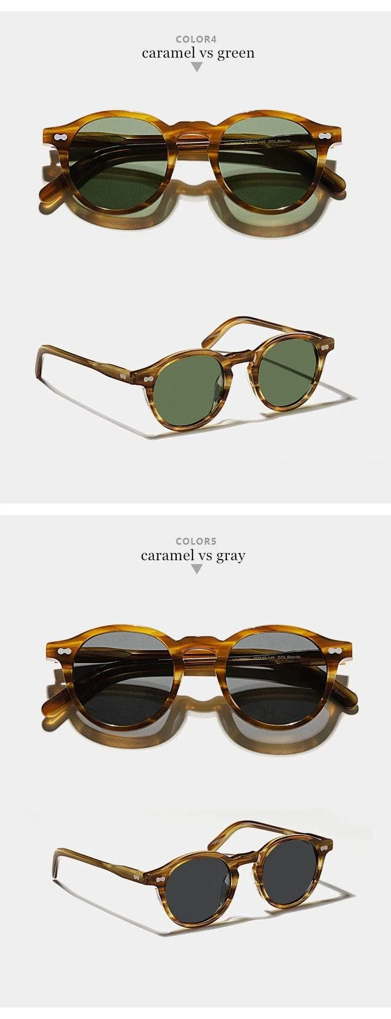 Vintage Polarisierte Sonnenbrille Männer Klassische retro Marke Designer im freien Fahren Runde acetat Mode frau Sonnenbrille