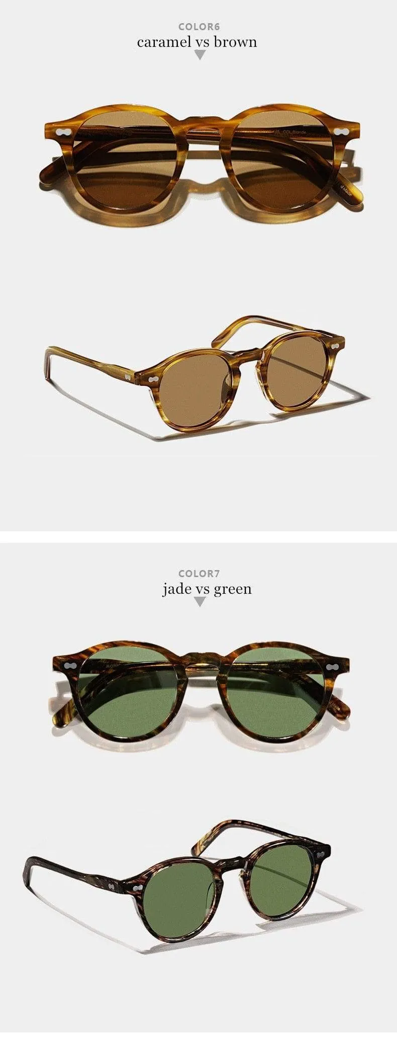 Vintage Polarisierte Sonnenbrille Männer Klassische retro Marke Designer im freien Fahren Runde acetat Mode frau Sonnenbrille