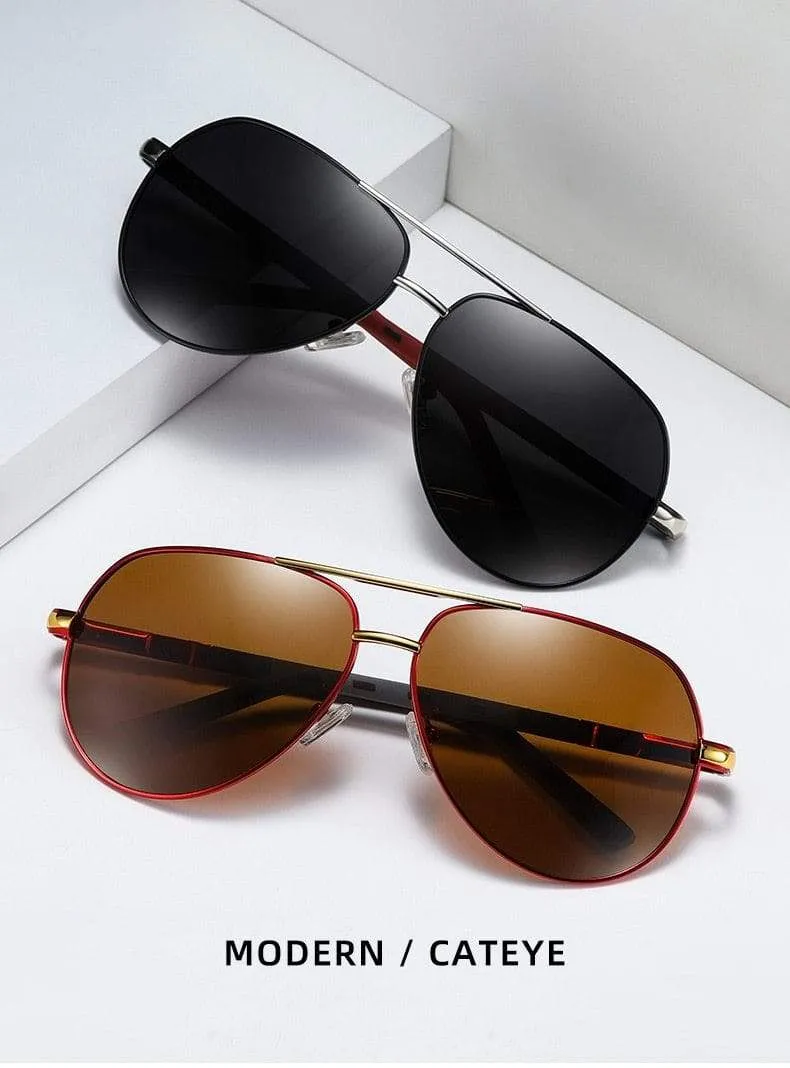 Aluminium Vintage Herren Sonnenbrillen Männer Polarisierte Beschichtung Klassische Sonnenbrille Frauen Schatten Männliche Autofahren Zubehör Brillen