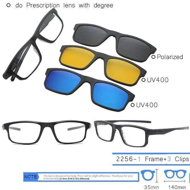 5 in 1 Clip On Sonnenbrille Männer Polarisierte Magnet Gläser Magnetische Clips Rezept Optische Rahmen Spektakel Frauen Lesen