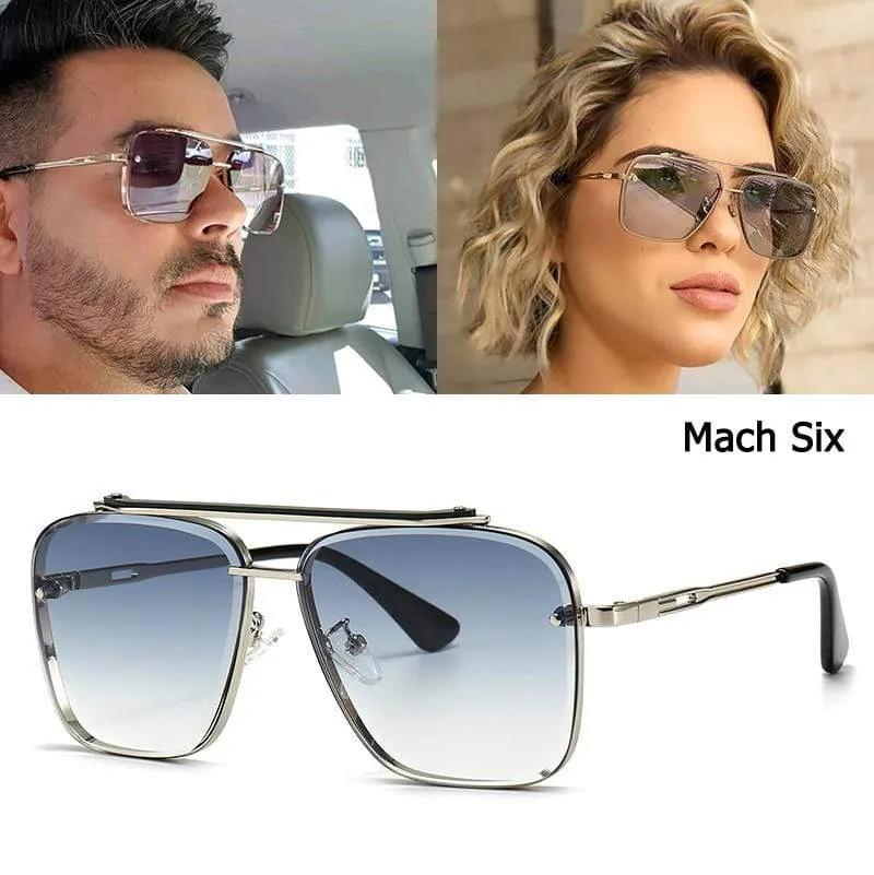 Mode-klassiker Mach Six Stil Gradienten Sonnenbrille Coole Männer Vintage Marke Design Sonnenbrille Oculos De Sol 2A102