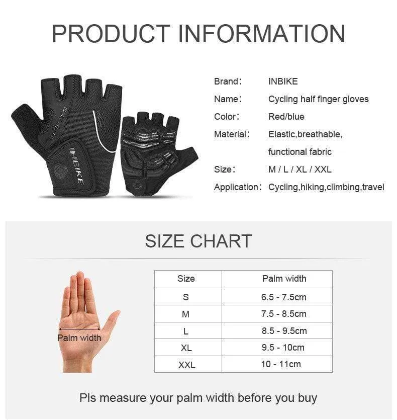 Fahrradhandschuhe Halbfinger-Fahrradhandschuhe Stoßfeste, atmungsaktive GEL-MTB-Mountainbike-Handschuhe Herren Sport-Fahrradbekleidung