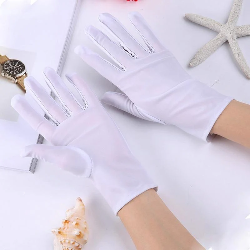 Solide weiße Performance-Handschuhe für Herren, kurze Kellnerhandschuhe, Weiß, Schwarz, Rot, Grau, Beige, Herren-Manier-Zeremonienhandschuhe für Herren