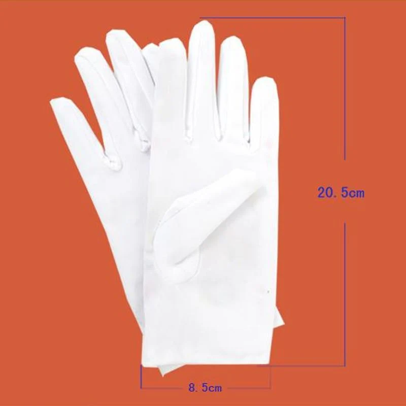 Solide weiße Performance-Handschuhe für Herren, kurze Kellnerhandschuhe, Weiß, Schwarz, Rot, Grau, Beige, Herren-Manier-Zeremonienhandschuhe für Herren