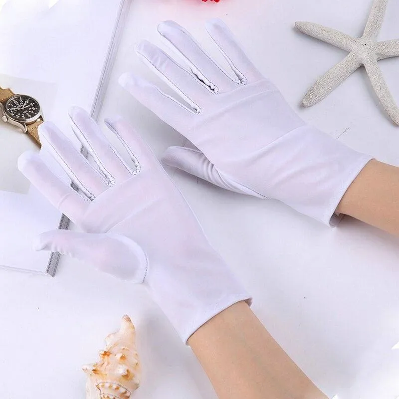 Solide weiße Performance-Handschuhe für Herren, kurze Kellnerhandschuhe, Weiß, Schwarz, Rot, Grau, Beige, Herren-Manier-Zeremonienhandschuhe für Herren