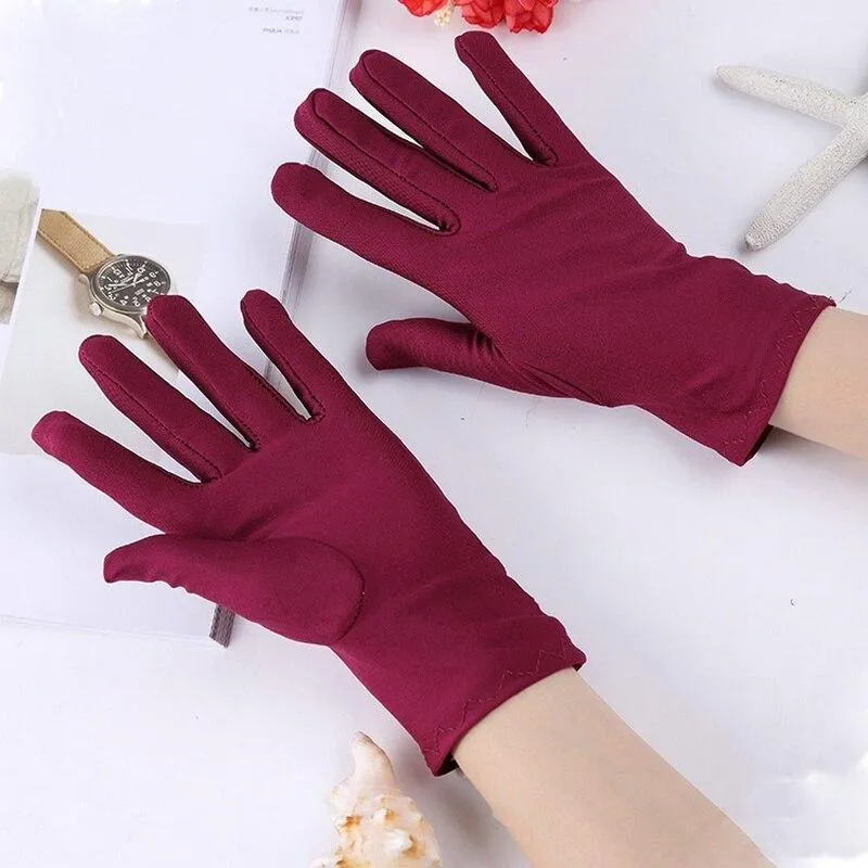 Solide weiße Performance-Handschuhe für Herren, kurze Kellnerhandschuhe, Weiß, Schwarz, Rot, Grau, Beige, Herren-Manier-Zeremonienhandschuhe für Herren