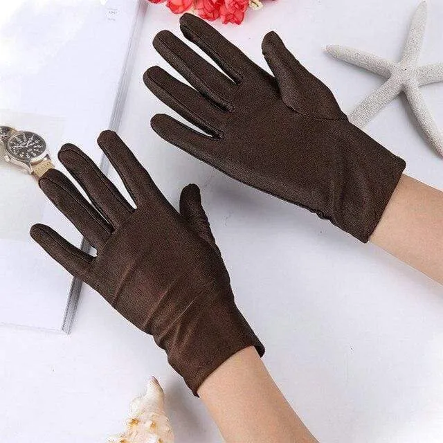 Solide weiße Performance-Handschuhe für Herren, kurze Kellnerhandschuhe, Weiß, Schwarz, Rot, Grau, Beige, Herren-Manier-Zeremonienhandschuhe für Herren